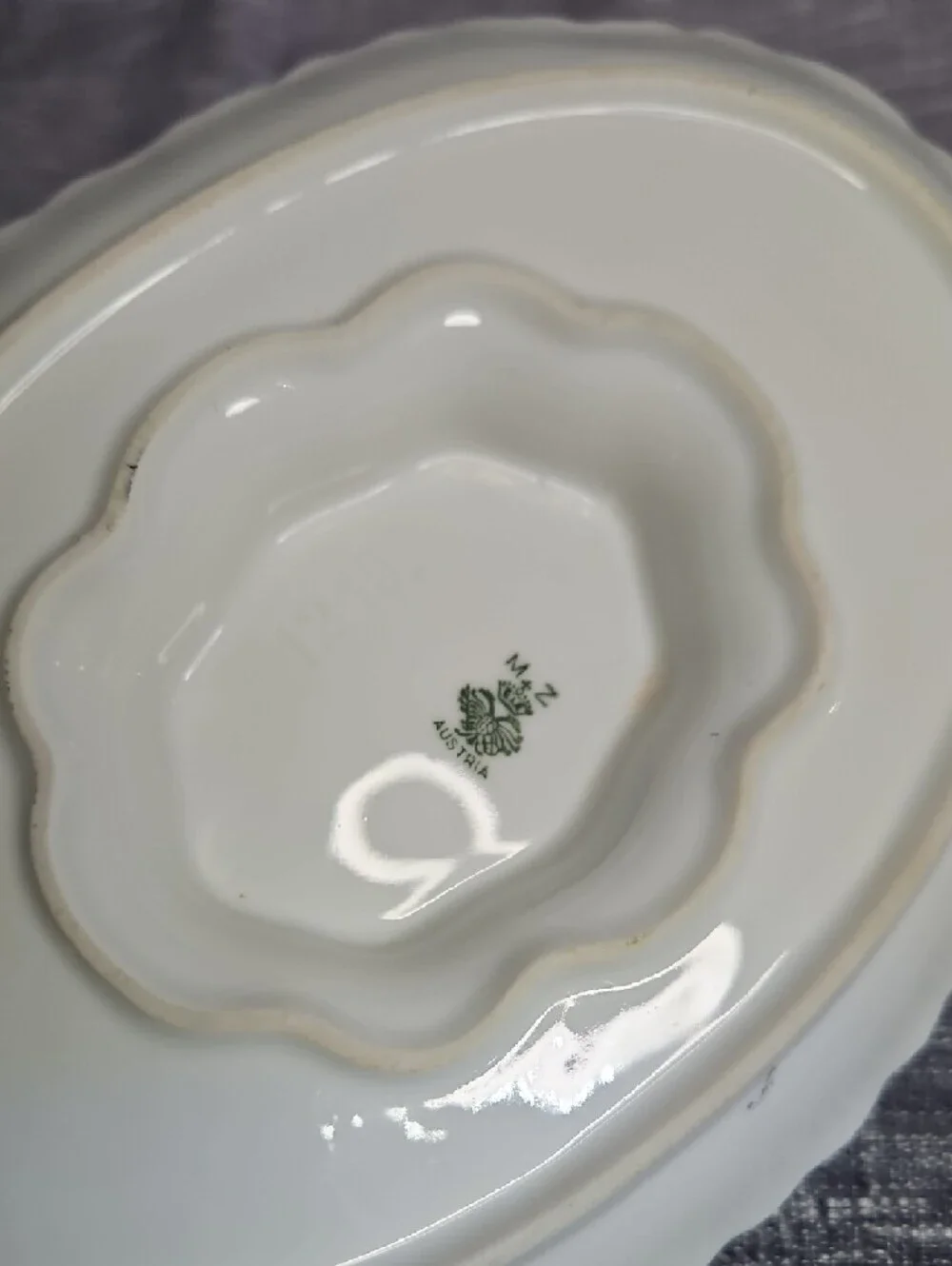 Antique M.Z. Austria '1210' Gravy Boat with Attached Underplate